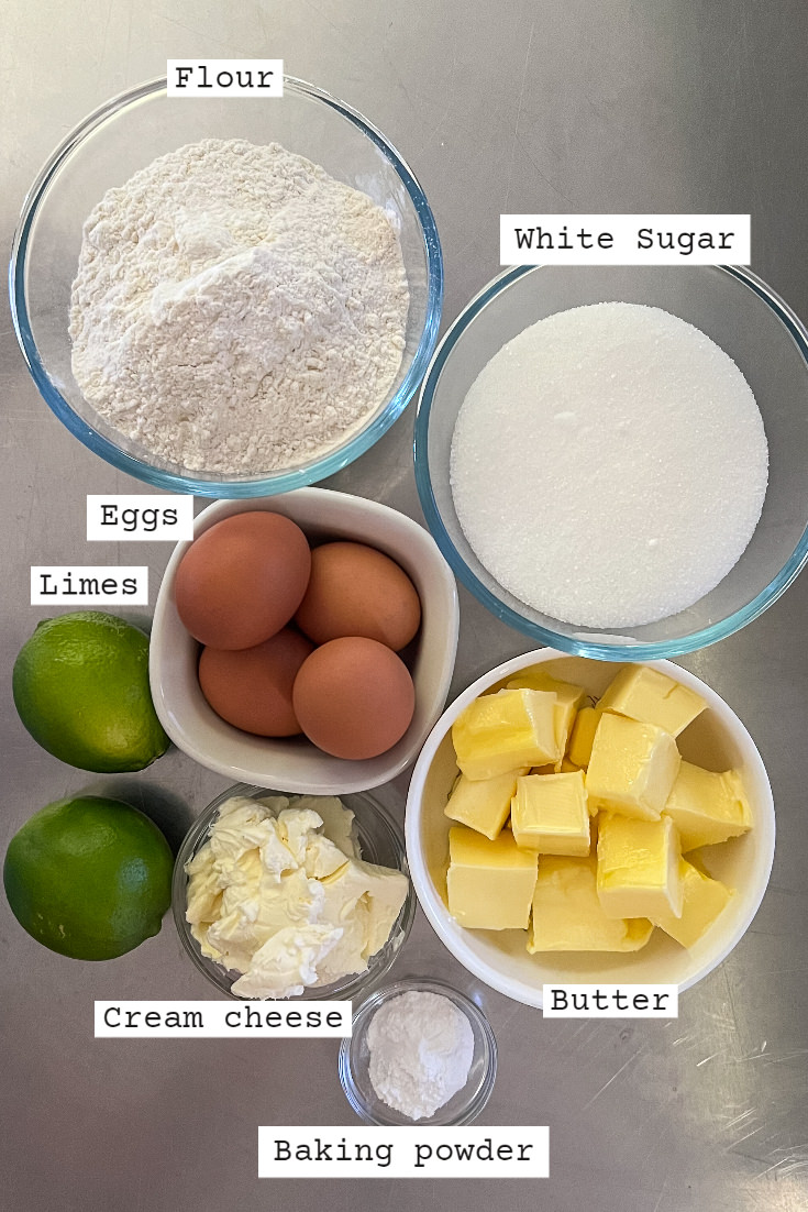 Lime Poundcake Main Ingredients