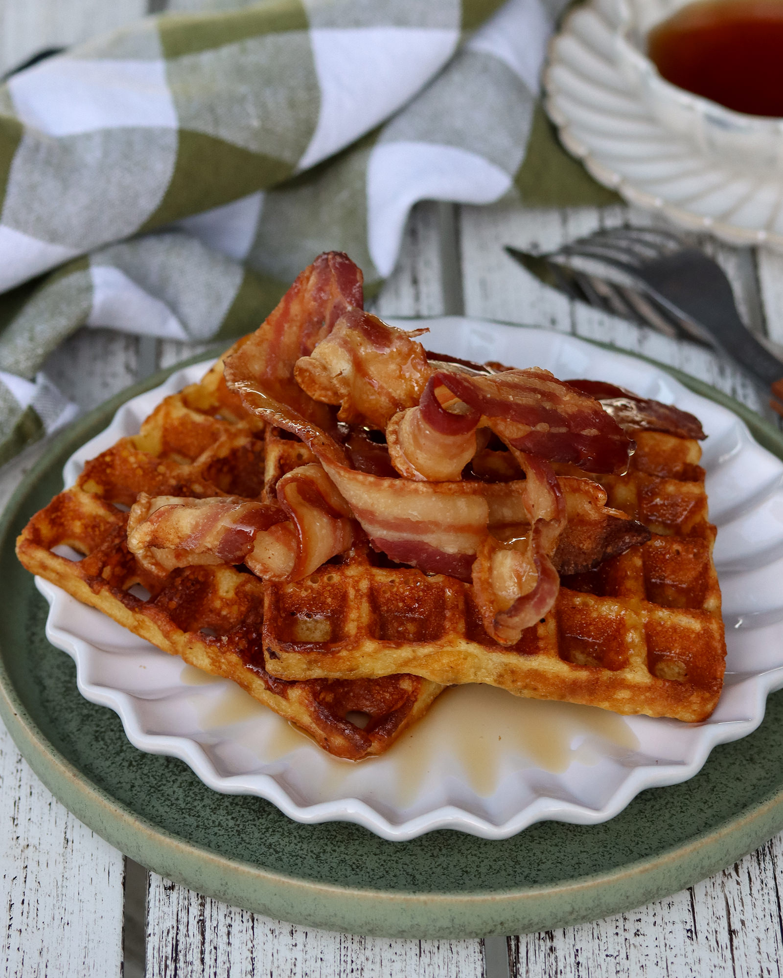 Belgian Style Cornmeal Waffles Finished Dish Image 2