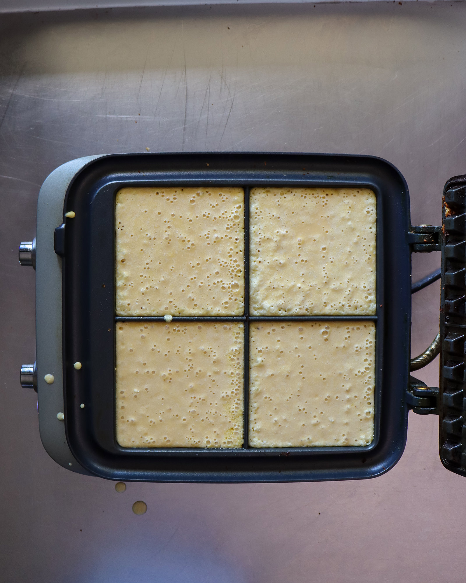 Batter in Waffle Iron Image