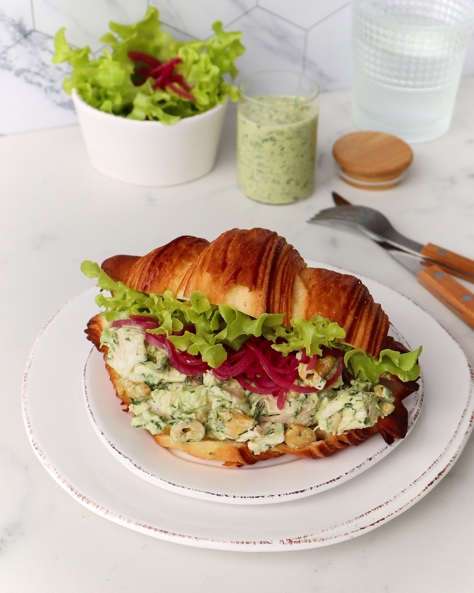 Green Goddess Chicken Croissant