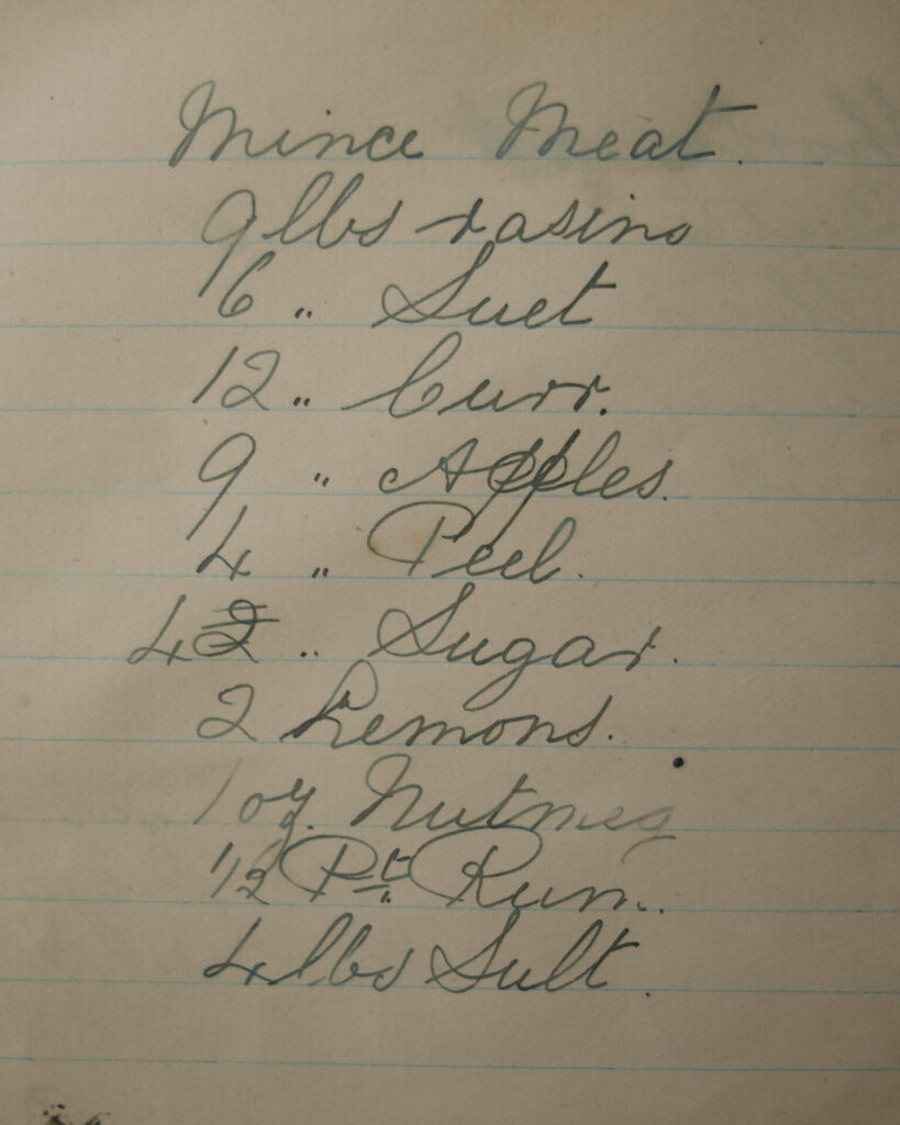 My Great Grandma's original handwritten recipe on ruled paper.