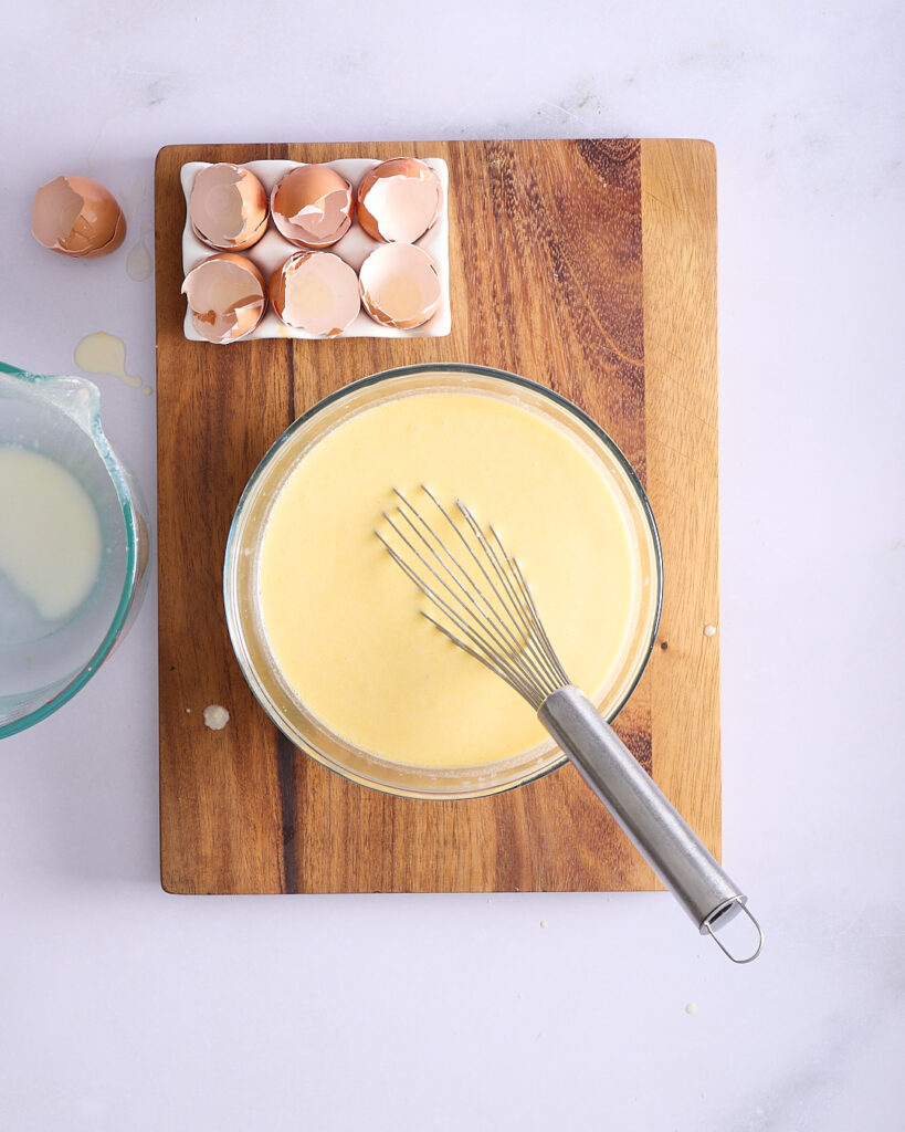 Bowl of finished cheese sauce.